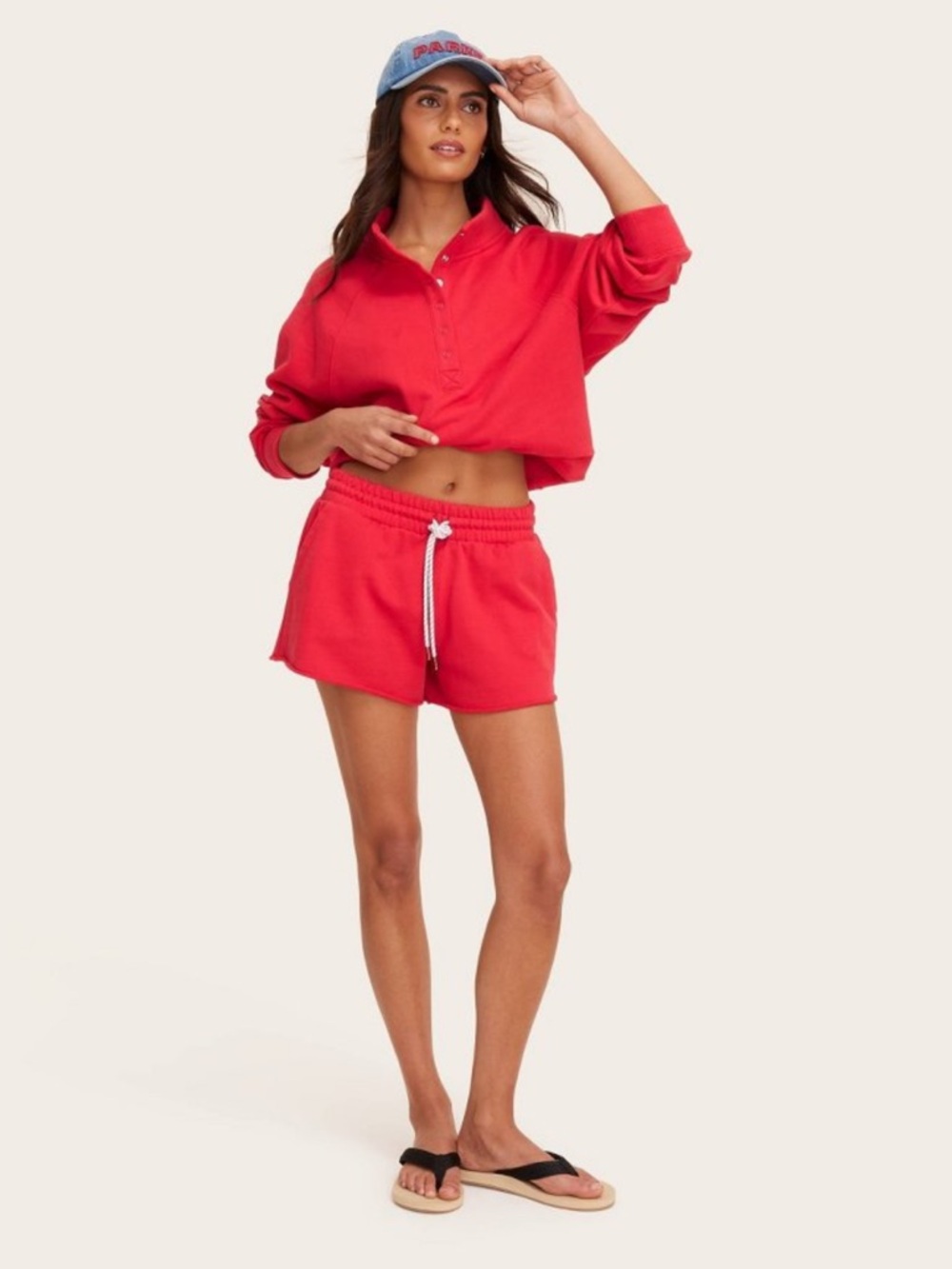 Women's Mid-Rise Pull-On Sweatshorts - Parke x Target - Red - XXL